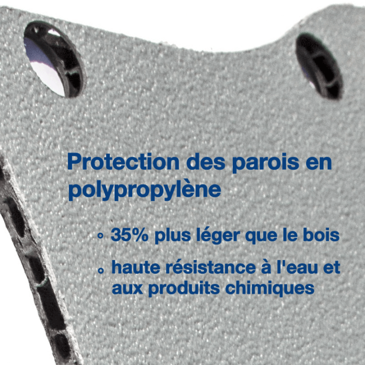 Habillage polypro & bois complet - Nissan NV400 2010-2021 - détails protections parois