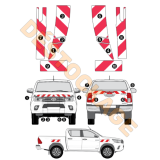 Kit de balisage - Toyota Hilux - 2016-2020 bande réfléchissantes autocollantes 3M Kit de balisage - Toyota Hilux - 2016-2020 bande réfléchissantes autocollantes 3M