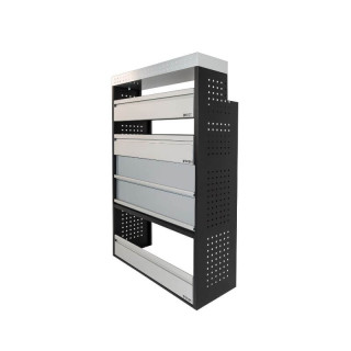 Aménagement PROVAN avec étagères et tiroir  (gauche ou droite) pour Renault Master 2024+ - vue de côté