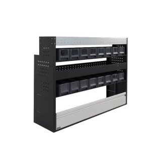 Aménagement PROVAN avec bacs (gauche) pour Citroen Berlingo Van 2018+ - vue de côté utilitaire