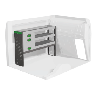 Aménagement pour Renault Kangoo 2007-2021 avec tiroirs (gauche) vue de face