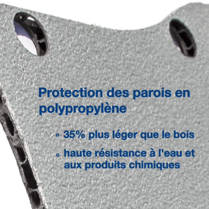 Habillage polypro & bois - Ford Connect III 2024+ - détail protections parois en polypropylène