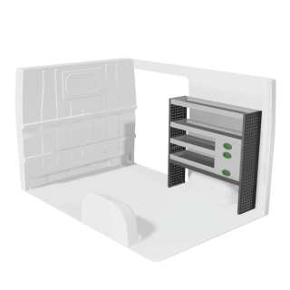 Aménagement pour Volkswagen Crafter 2006-2016 droit avec tiroirs vue de face