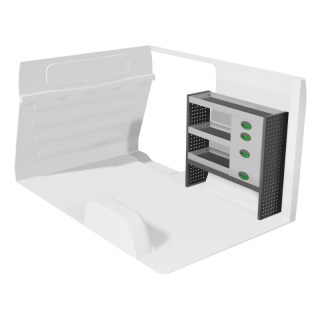 Aménagement pour Volkswagen T5 2011-2015 droit avec tiroirs vue de face