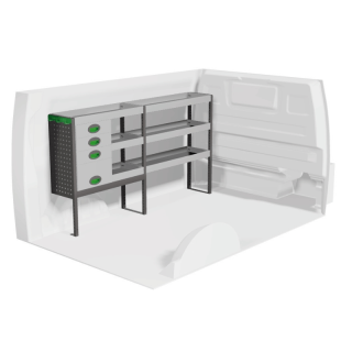 Aménagement pour Mercedes Vito 2014+ (gauche) avec tiroirs vue de face