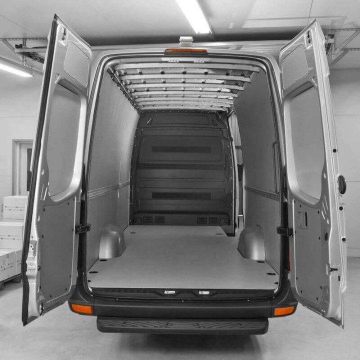 Habillage bois complet pour Citroen Jumpy 2016 - avec plancher avec film antidérapant gris