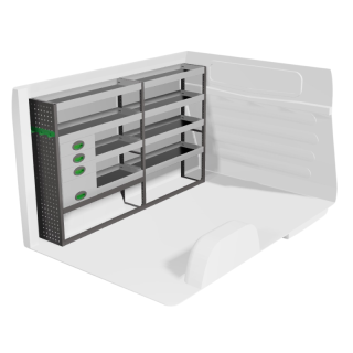 Aménagement pour Toyota Proace 2013-2016 (gauche) avec tiroirs vue de face