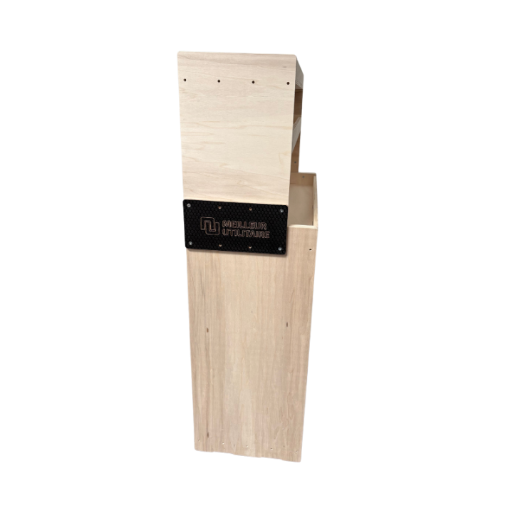 Etagère bois brut vue plaque MU Peugeot Boxer 2006+