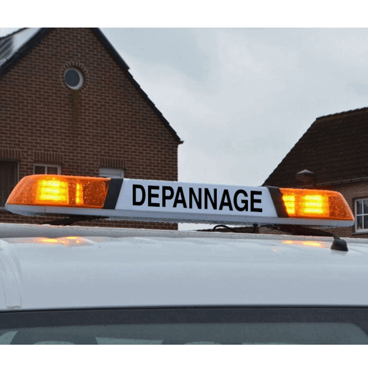 Rampe lumineuse LED orange personnalisable - texte central personnalisable