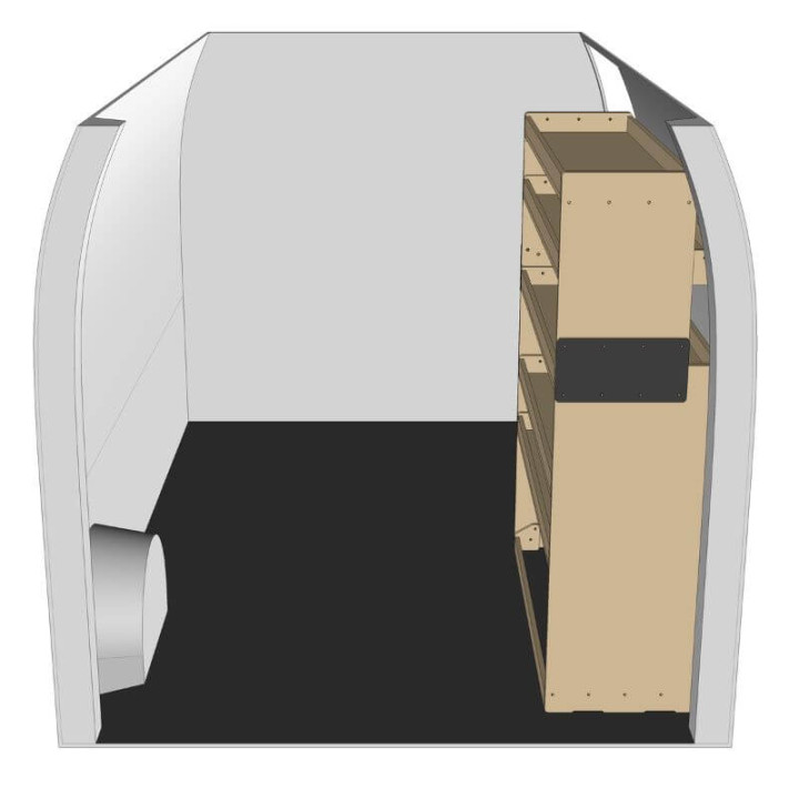 Etagère bois brut vue de côté Opel Movano 2010-2021