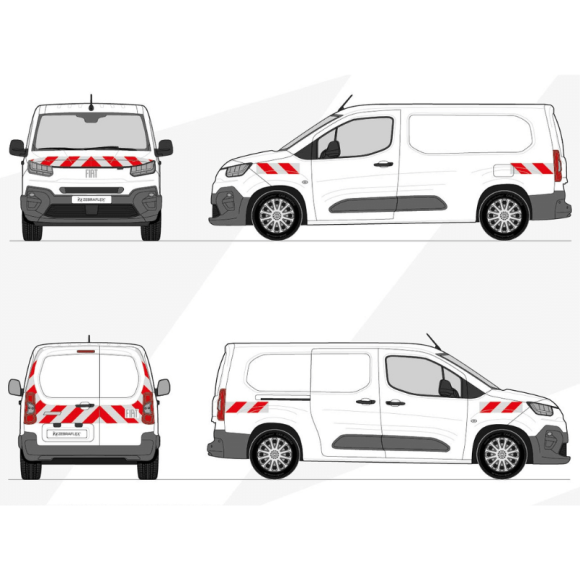 Kit de balisage rouge et blanc - Fiat Doblo 2024+ Classe B Kit de balisage rouge et blanc - Fiat Doblo 2024+ Classe B