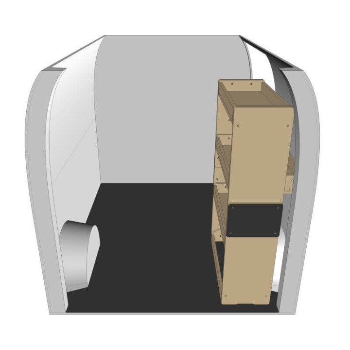 Etagère bois brut droite vue de côté Renault Kangoo 2007-2021