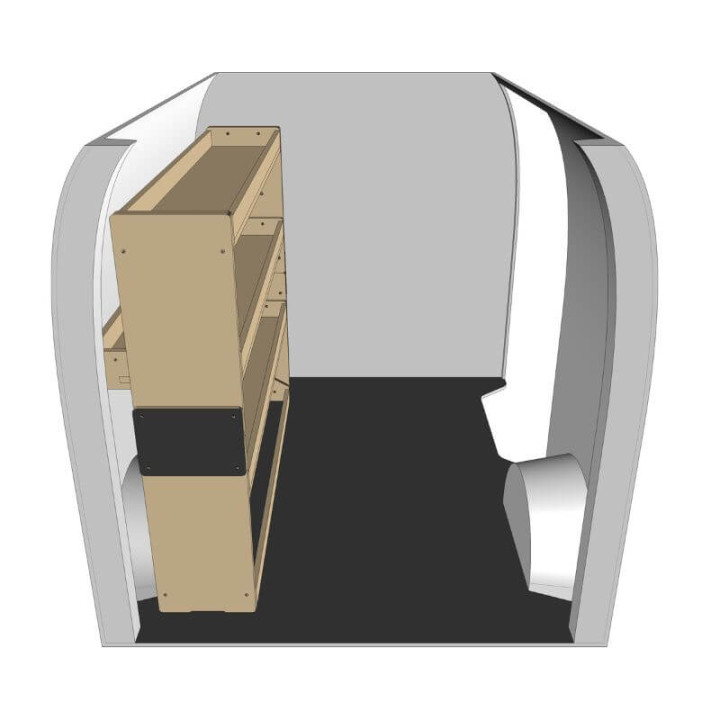 Etagère bois brut gauche vue de côté Renault Kangoo 2007-2021