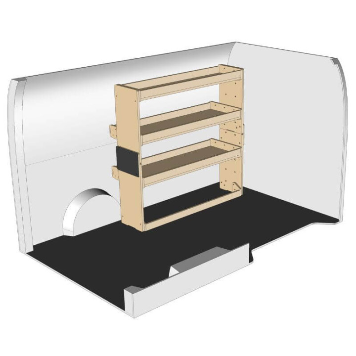 Etagère bois brut gauche vue de face Citroen Berlingo 2008-2018