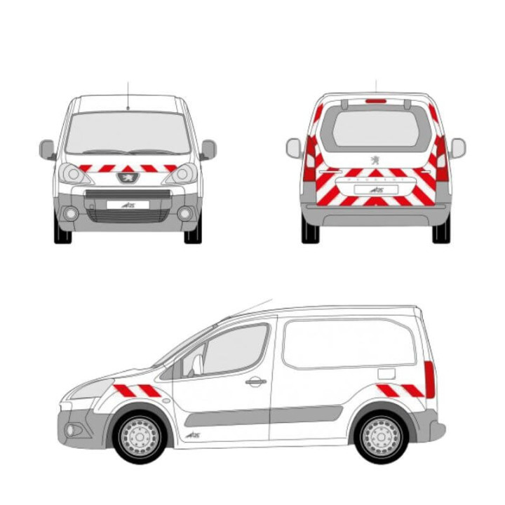 Kit de balisage - Peugeot Partner II 2008-2015 avec hayon