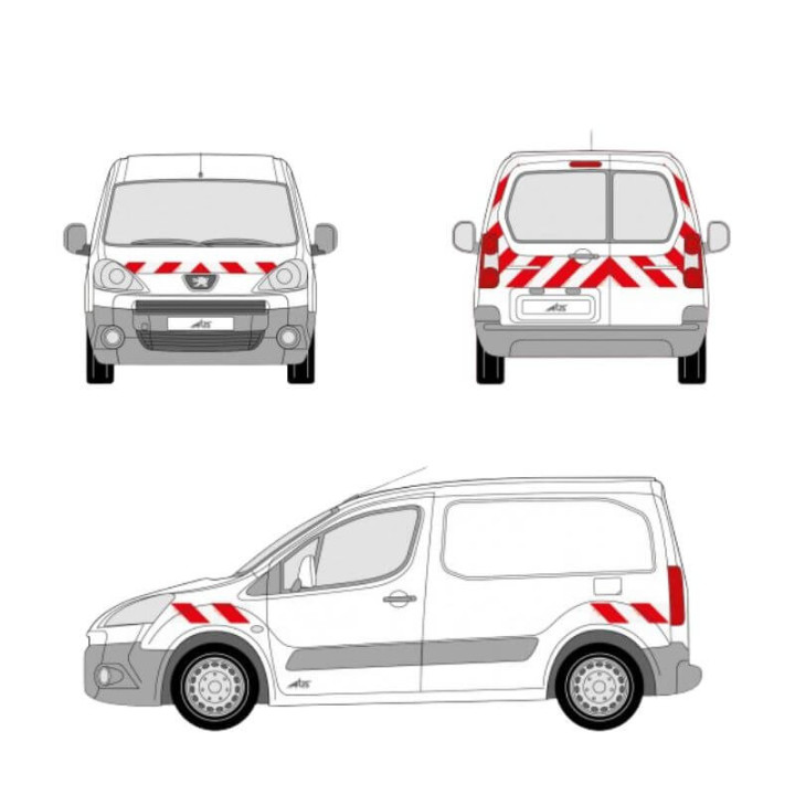 Kit de balisage - Peugeot Partner II 2008-2012 avec portes battantes