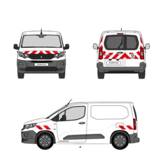 Kit de balisage - Peugeot Partner III 2018-2024. Bandes adhésives pré-découpés prêtes à poser Kit de balisage - Peugeot Partner III 2018-2024. Bandes adhésives pré-découpés prêtes à poser