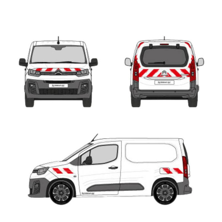 Kit de balisage - Citroen Berlingo Van 2018-2023 hayon. Bandes adhésives pré-découpés prêtes à poser