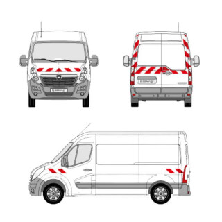 Kit de balisage - Opel Movano portes battantes. Bandes adhésives pré-découpés prêtes à poser