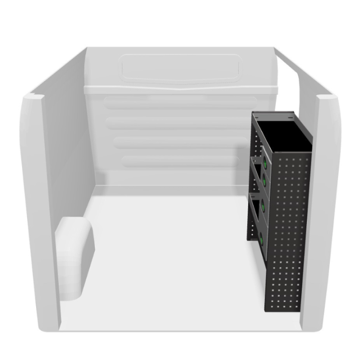 Aménagement pour Volkswagen T7 2025+ droit avec tiroirs vue de côté