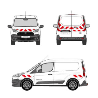 Kit de balisage - Ford Transit Connect portes battantes. Bandes adhésives pré-découpés prêtes à poser