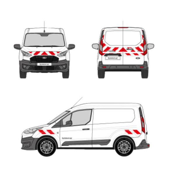 Kit de balisage - Ford Transit Custom 2018-2024 portes battantes. Bandes adhésives pré-découpés prêtes à poser Kit de balisage - Ford Transit Custom 2018-2024 portes battantes. Bandes adhésives pré-découpés prêtes à poser