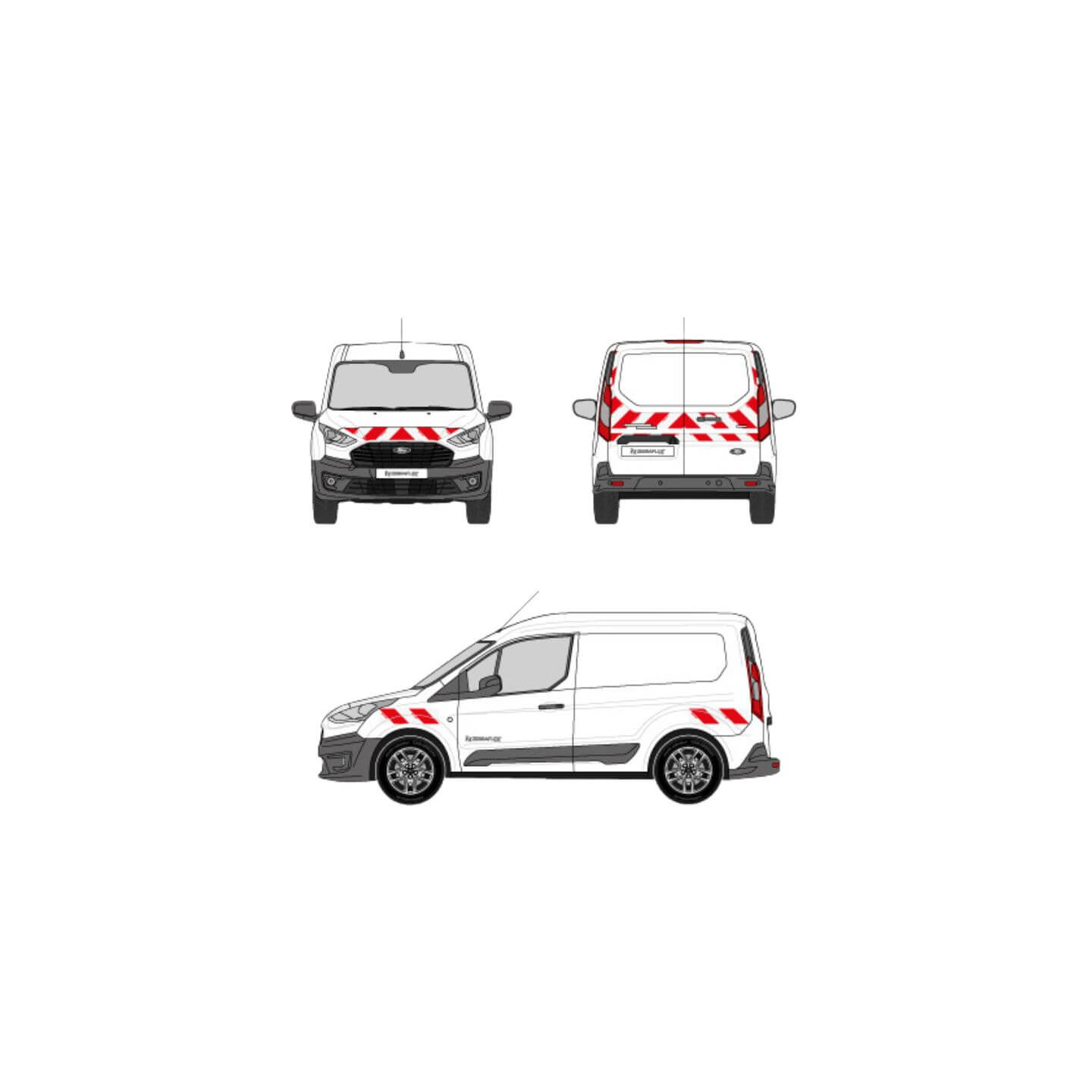 Autocollant Pilier B Pour Ford Transit Custom 2012-2024 - Protection Peinture Et Décoration Nid D'abeille Noir