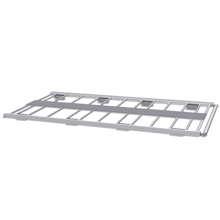 Galerie aluminium pour Volkswagen T7 2025+. Galerie plate idéale pour parkings