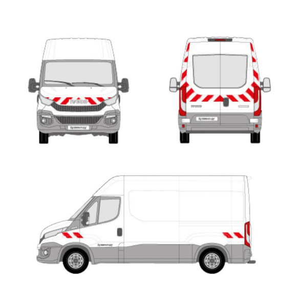 Kit de balisage - IVECO Daily. Bandes adhésives pré-découpés prêtes à poser Kit de balisage - IVECO Daily. Bandes adhésives pré-découpés prêtes à poser