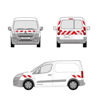 Kit de balisage rouge et blanc - Citroen Berlingo II 2008-2012 Kit de balisage rouge et blanc - Citroen Berlingo II 2008-2012