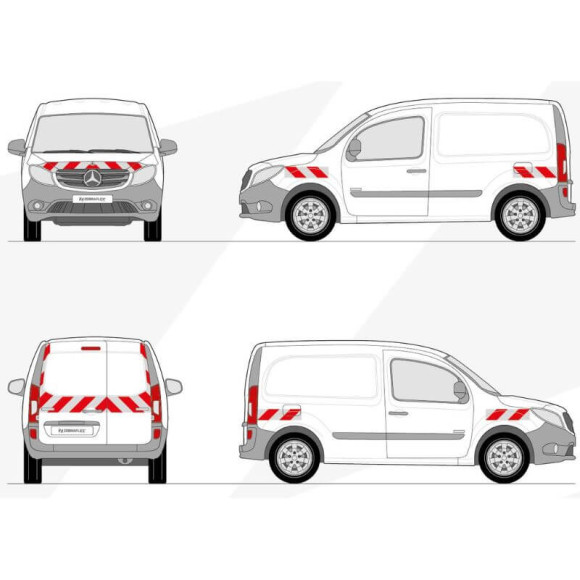 Kit de balisage - Mercedes Citan 2012-2021 portes battantes. Bandes adhésives pré-découpés prêtes à poser