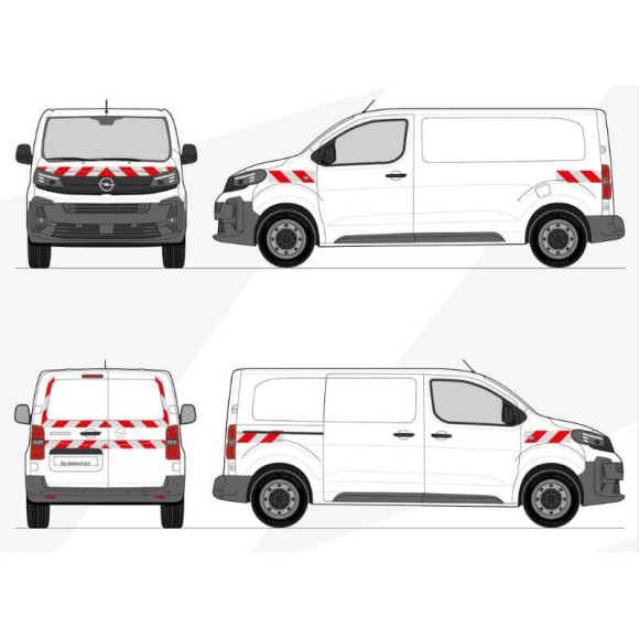 Kit de balisage Opel Vivaro 2022+ bandes adhésives prédécoupé
