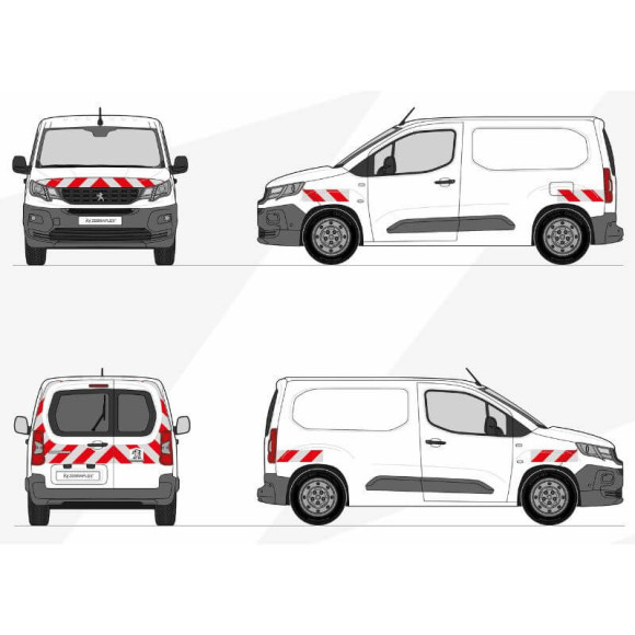 Kit de balisage - Peugeot Partner 2018-2024. Bandes adhésives pré-découpés prêtes à poser