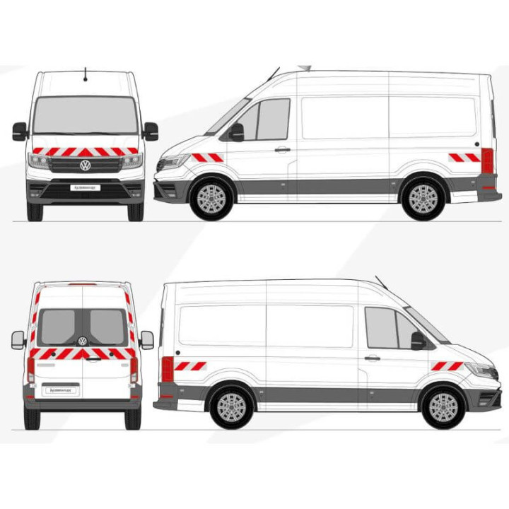 Kit de balisage - Volkswagen Crafter 2017+ portes battantes. Bandes pré-découpés prêtes à poser