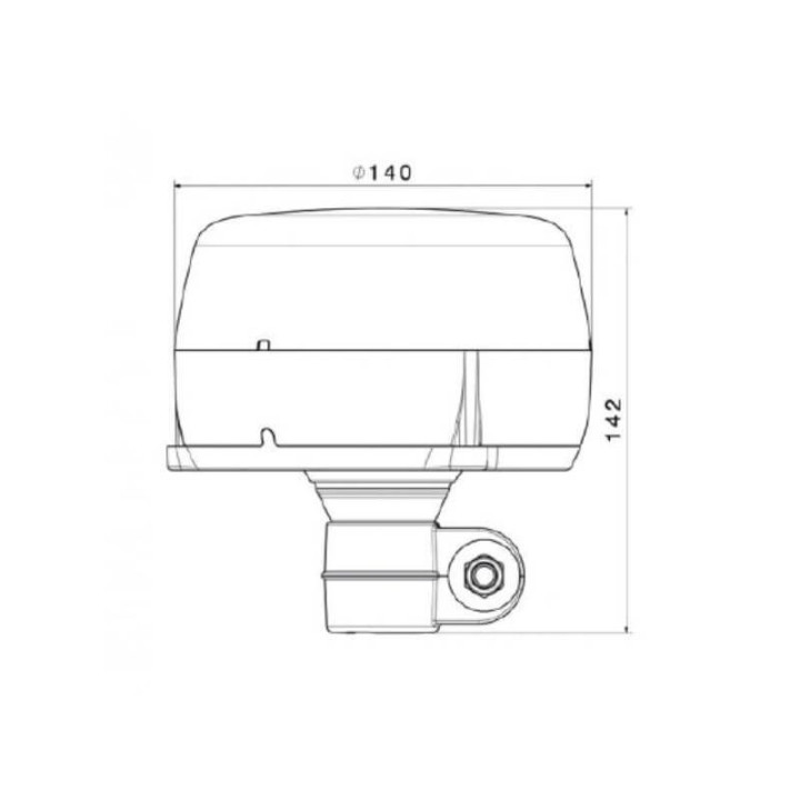 Gyrophare LED bleu double flash - hampe
