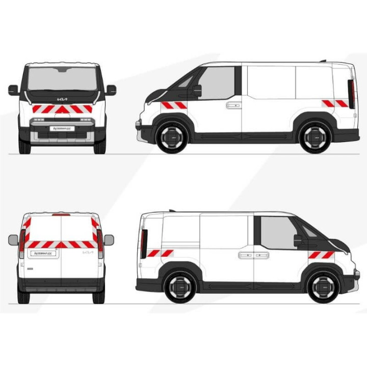 Kit de balisage blanc rouge pour Kia PV5