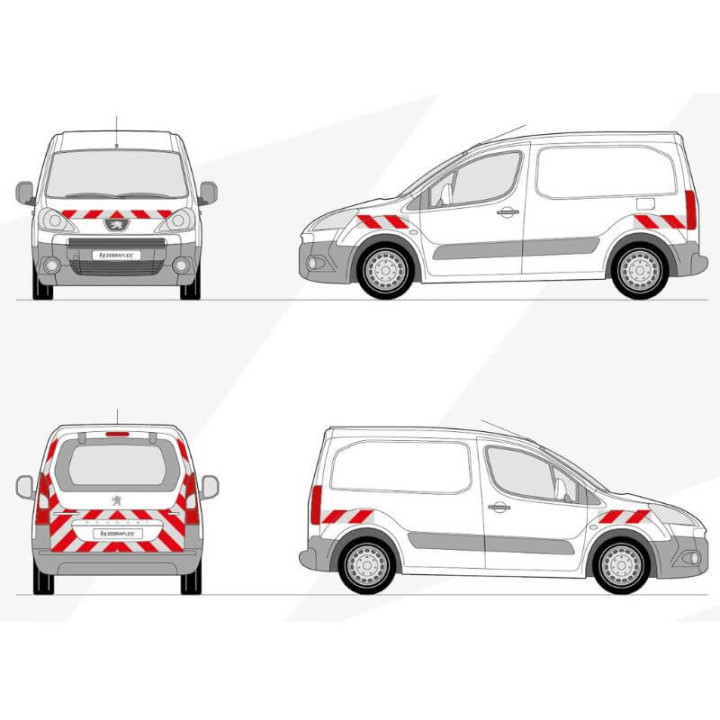 Kit de balisage - Peugeot Partner II phase 1-2 de 2008 avec hayon