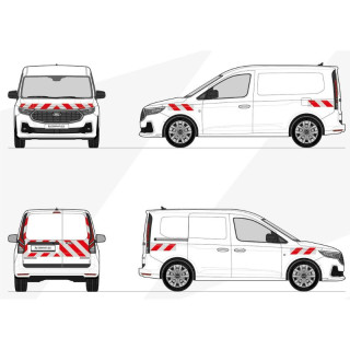 Kit de balisage - Ford Transit Connect portes battantes. Bandes adhésives pré-découpés prêtes à poser