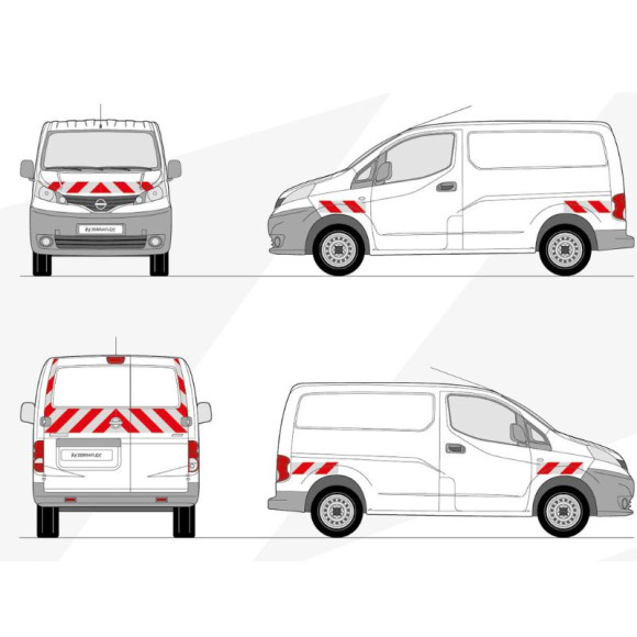 Kit de balisage - Nissan NV200 portes battantes. Bandes adhésives pré-découpés prêtes à poser
