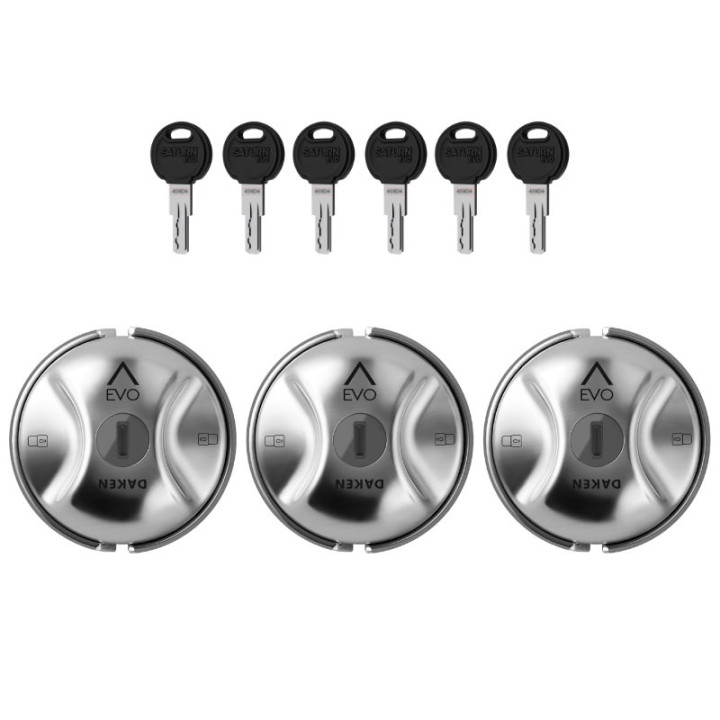 Kit triple serrure antivol utilitaire DAKEN SATURN EVO avec 6 clés