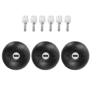 Serrure antivol utilitaire Daken Saturn GO triple noir avec 6 clés