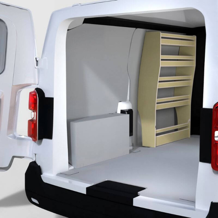 Aménagement compact Citroen Jumpy 2016+ avec casier bois