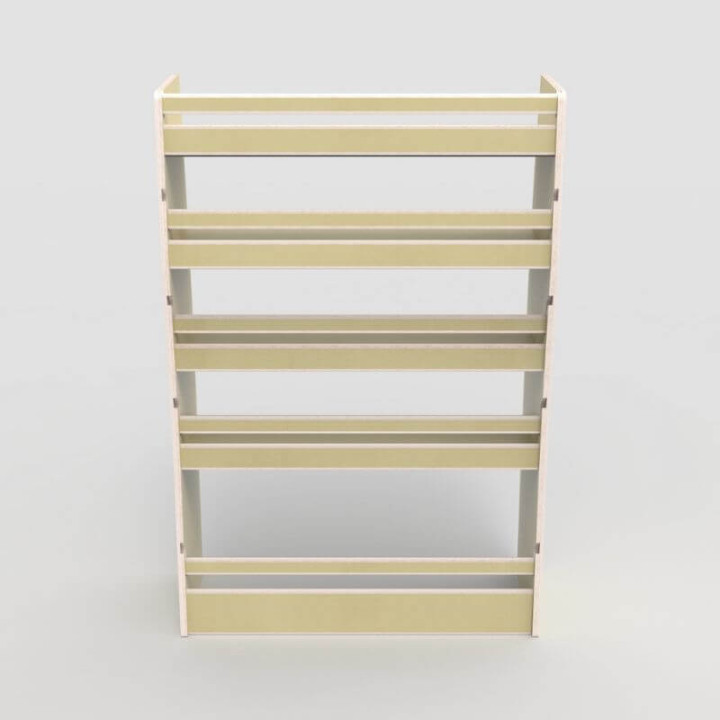 Étagère utilitaire en bois pour Opel Vivaro 2019+, vue de face.