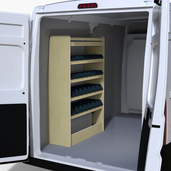 Aménagement bois Peugeot Boxer 2006+ P400mm avec bacs
