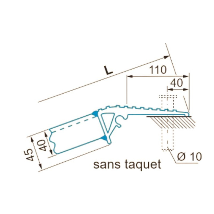 Schéma fixation lèvre d'appui de la rampe de chargement