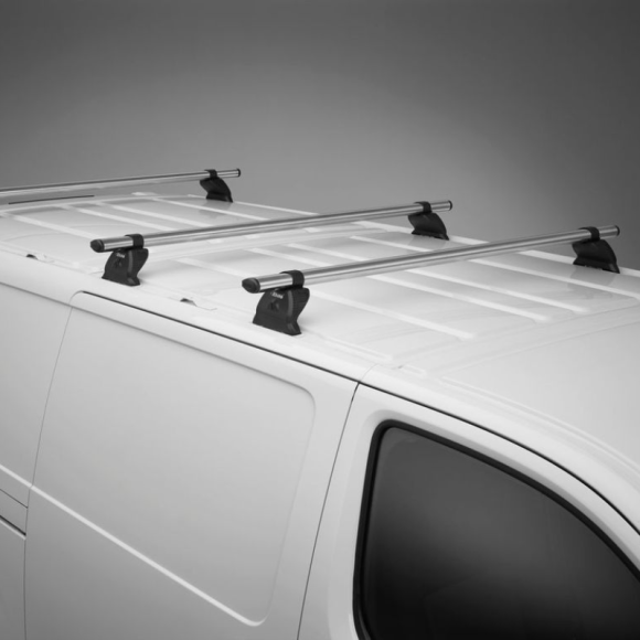 Barres de toit aluminium Rhino KammBar gris pour Citroen Jumpy 2007-2016