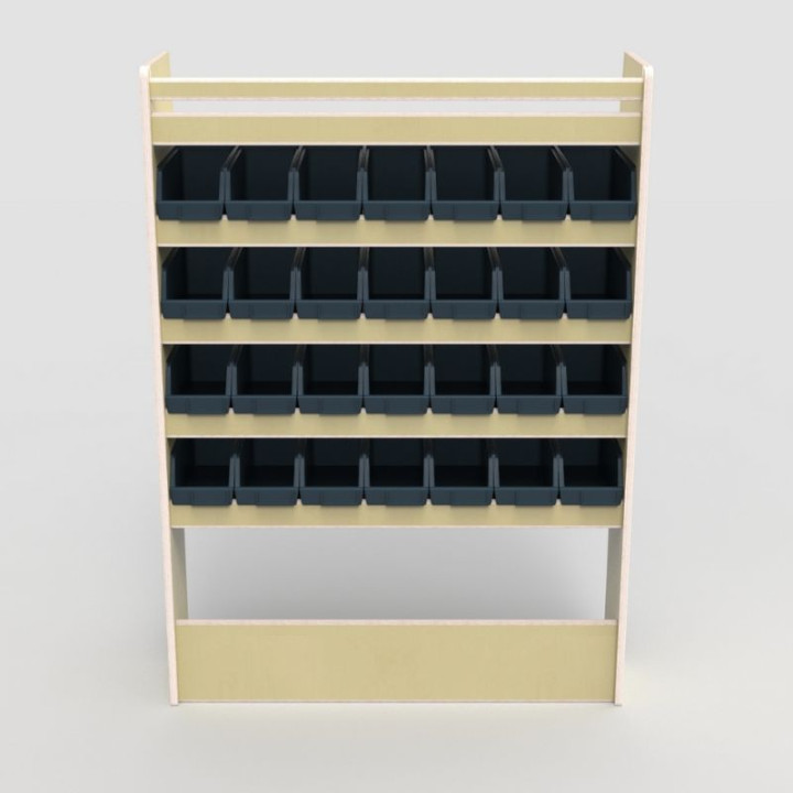 Casier de rangement en bois avec bacs pour utilitaire Volkswagen T7 2025+