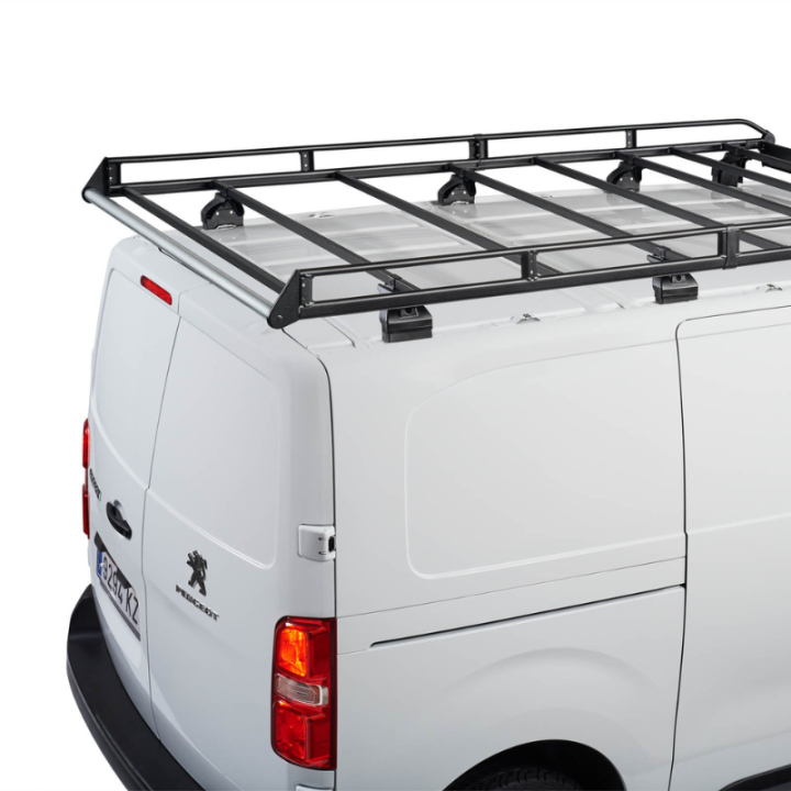 Galerie acier Cruz Peugeot e-Partner 2021+ avec rouleau vue de derrière -photo non contractuelle