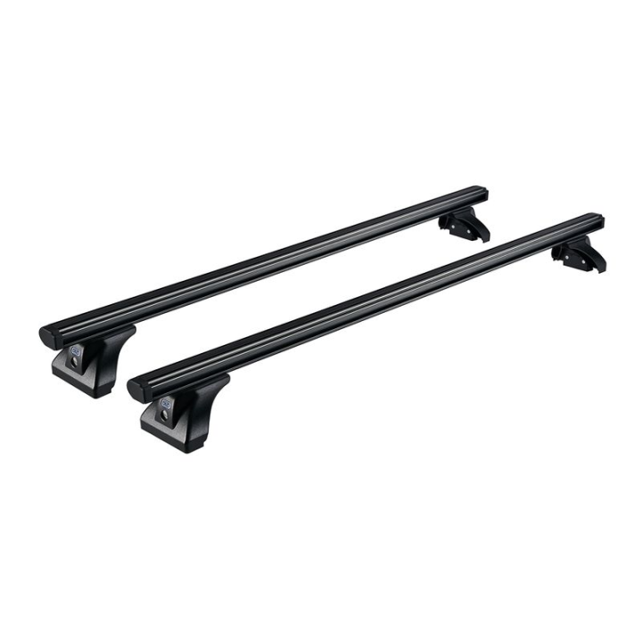 2 barres de toit aluminium noir Cruz pour Ford Courier 2014 - 2024