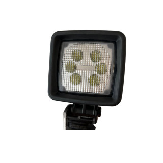 Phare de travail LED à faisceau large 1500 lumens, 6 diodes, boîtier noir sur support orientable